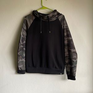 Army sleeve color and black sweatshirt
